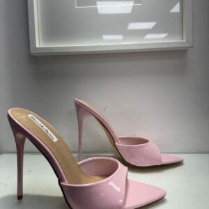 Sabot Mule in Vernice a Punta con Tacco Stiletto – Fiori & Spine